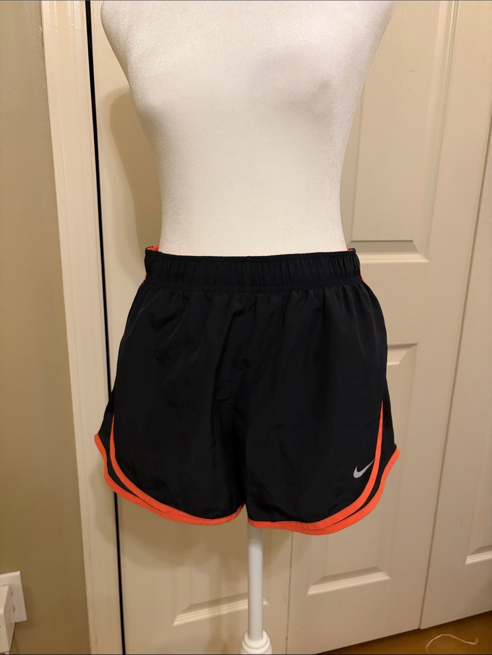 Nike Women’s Black Running Shorts with Orange Trim
